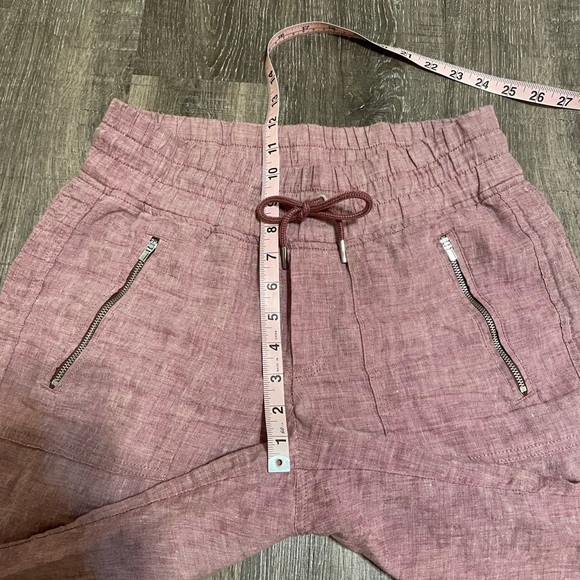 Athleta ‘Cabo’ Linen Pants. Sz 4 (small/medium). Tawny Orchid Rose color - Picture 3 of 10